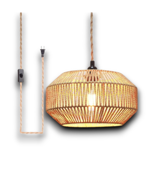 54217 Rattan Hanging Pendant Light