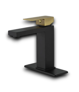 54241 Black And Gold Single Hole Bathroom Faucet