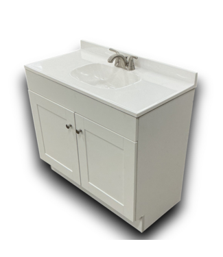54250 White Vanity With Sink Top & Faucet 36"