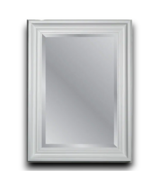 54253 Rectangle White Beveled Wall Mirror