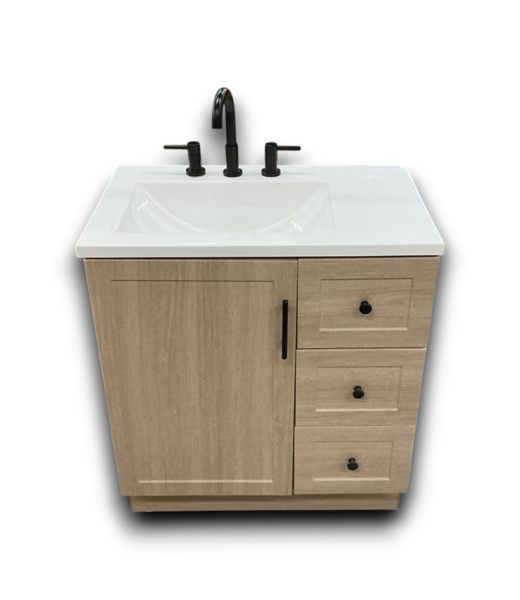 54256 Beige Oak Vanity With Sink Top & Faucet 30.5"w