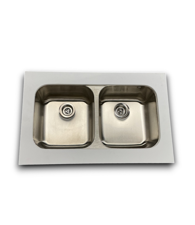 54246 Double Stainless Steel Kitchen Sink 33.37"