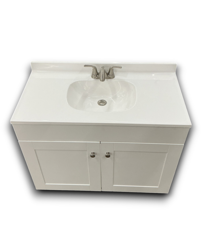 54250 White Vanity With Sink Top & Faucet 36"