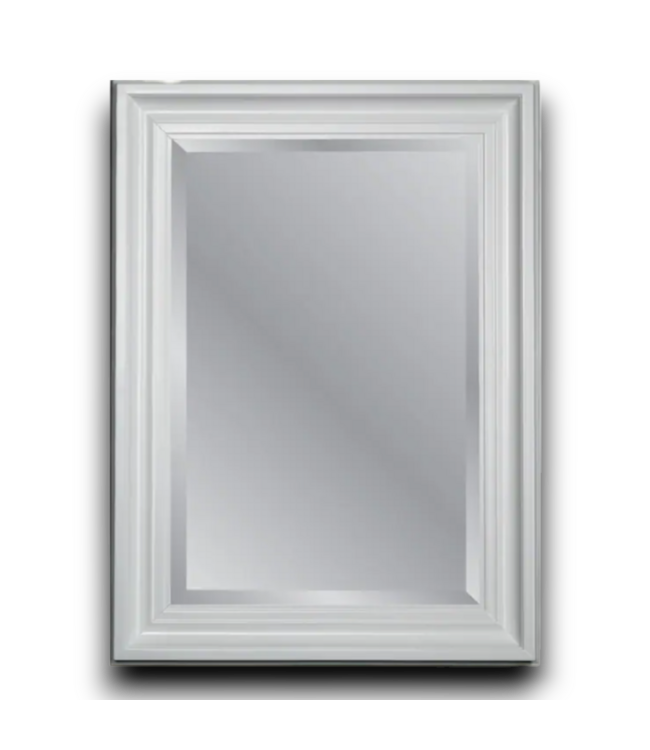 54253 Rectangle White Beveled Wall Mirror
