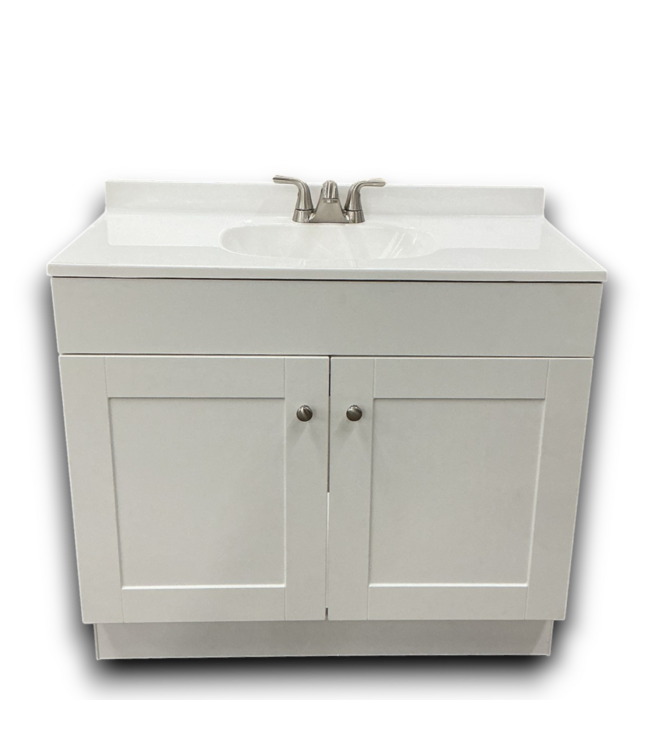 54250 White Vanity With Sink Top & Faucet 36"