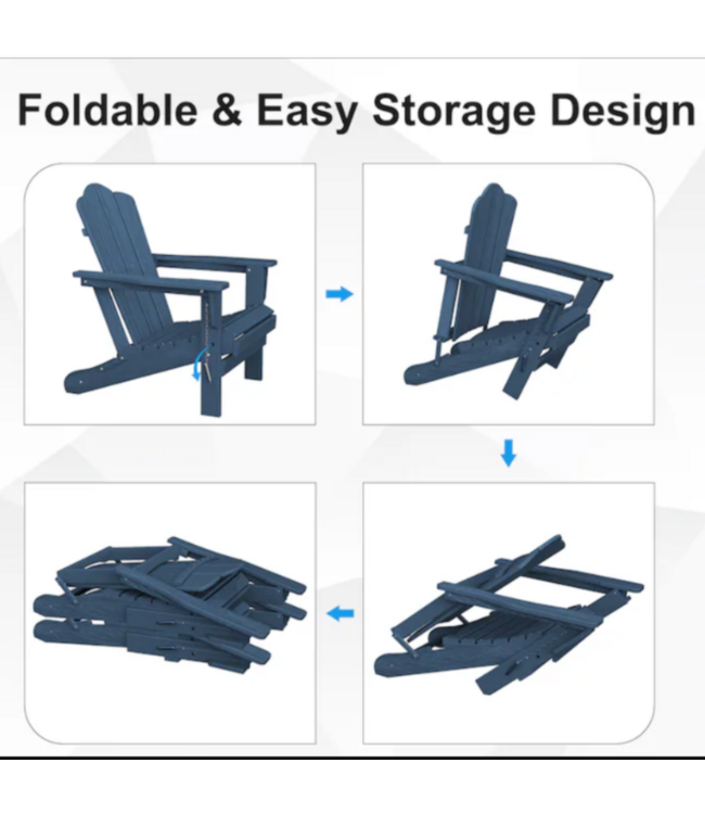 54271 Navy Folding Adirondack Outdoor Chair
