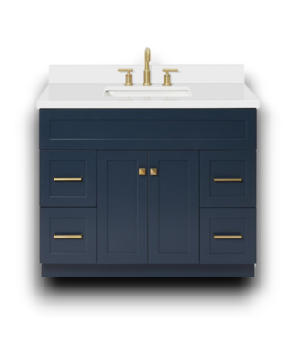 54287 Hamlet 42" Midnight Blue Bathroom Vanity With Quartz Top
