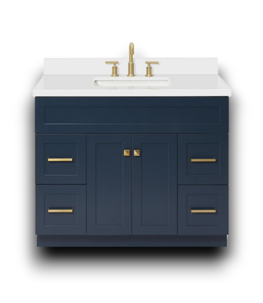 54287 Hamlet 42" Midnight Blue Bathroom Vanity With Quartz Top