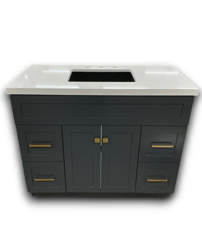 54287 Hamlet 42" Midnight Blue Bathroom Vanity With Quartz Top