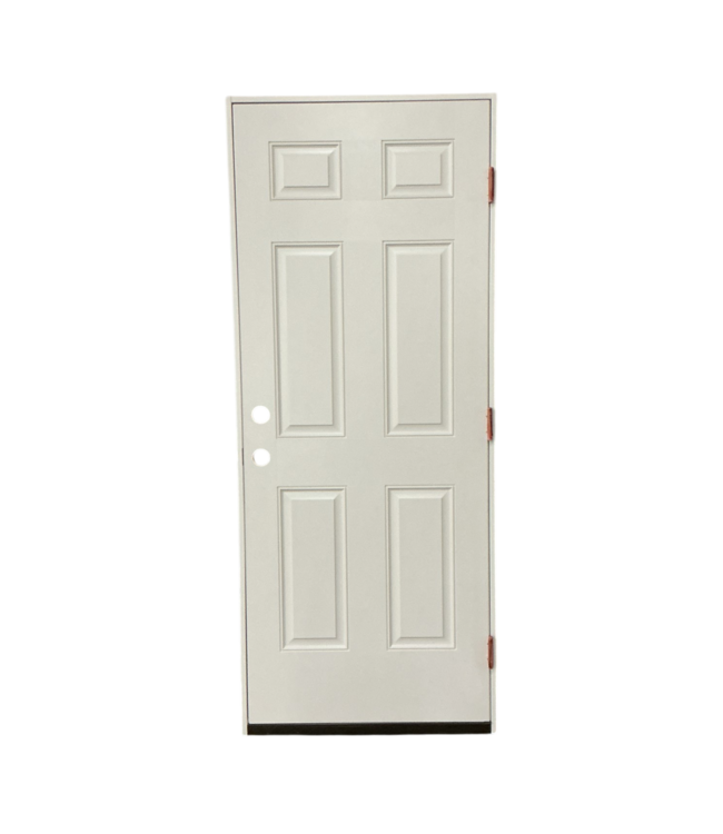 54334 32 X 80 White Prehung Exterior Door 6 Panel Design