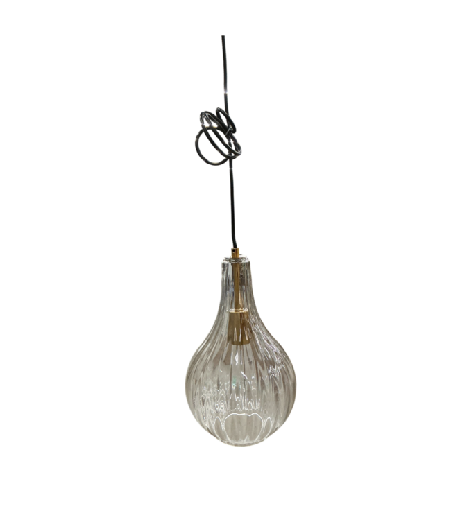 54345 1-light Copper Wavy Glass Teardrop Mini Pendant Light