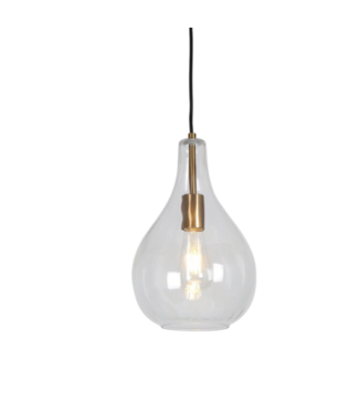 54345 1-light Copper Wavy Glass Teardrop Mini Pendant Light