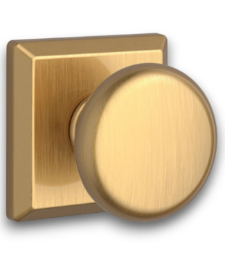 54359 Gold Round Passage Door Knob With Square Rose