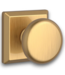 54359 Gold Round Passage Door Knob With Square Rose