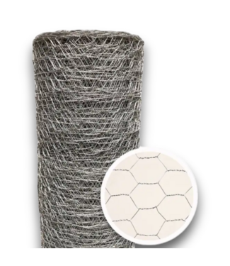 54375 20 Gauge Silver Galvanized Steel Chicken Wire Rolled Fencing