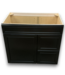 54382 36” Black Wooden 2 Drawers Vanity Base