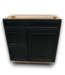 54383 36” Black Wooden 2 Drawers Vanity Base