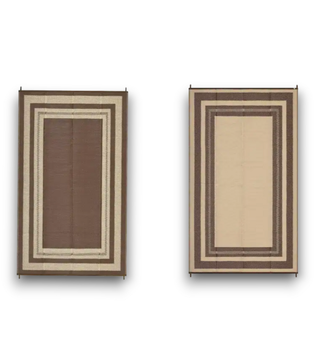 54386 Brown Plastic Straw Rug 10' X 14'