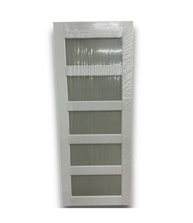 54389 32 X 80 White 5 Frosted Glass Panel Interior Door