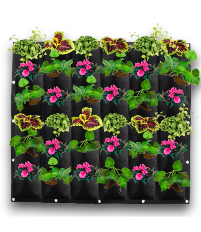 54413 Black Fabric Outdoor Wall Planter