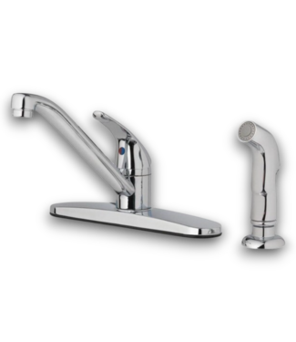 54417 Essentials Polished Chrome Single Handled Mid- Arc Kitchen Faucet And Side Spray