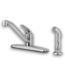54417 Essentials Polished Chrome Single Handled Mid- Arc Kitchen Faucet And Side Spray