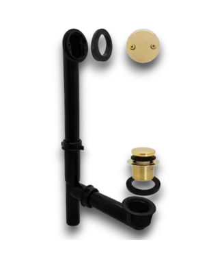 54426 Black Tip-toe Bath Drain Polished Brass