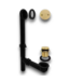 54426 Black Tip-toe Bath Drain Polished Brass