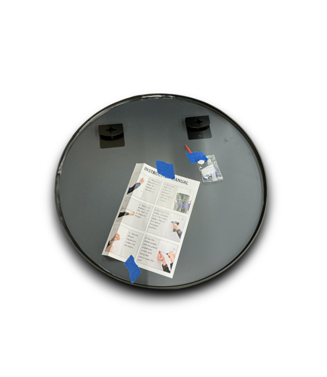 54427 24 X 24 Black Circle Metal Frame Mirror