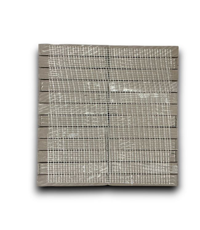 54438 12 X12 Gray Brown Linear Mosaic Tile