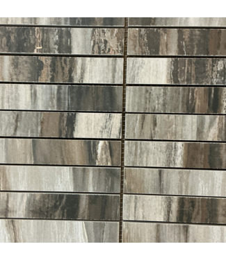 54438 12 X12 Gray Brown Linear Mosaic Tile