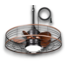 54454 Black & Brown Caged Smart Ceiling Fan With Light