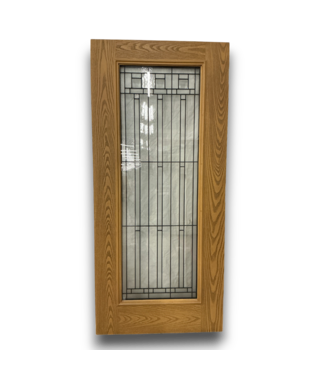 54461 Full Light Golden Oak Fiberglass Exterior Slab Door 36 X 80