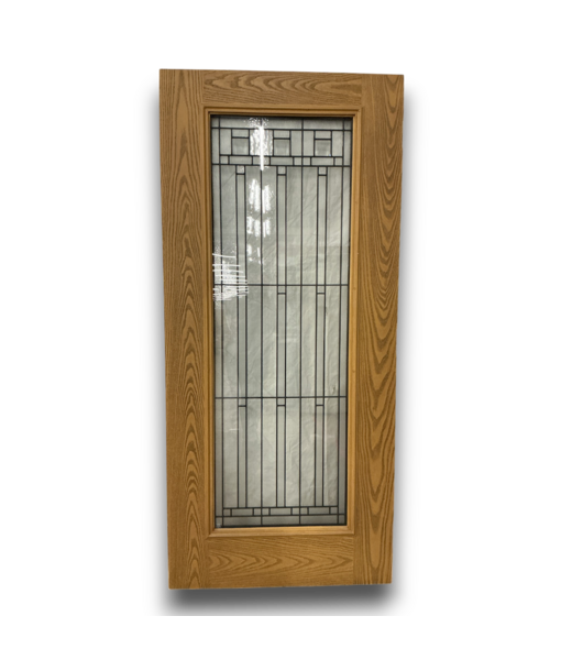 54461 Full Light Golden Oak Fiberglass Exterior Slab Door 36 X 80