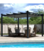 54466 Gray Outdoor Patio Pergola With Retractable Canopy 13' X 10'