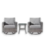 54482 Gray 3 Piece Wicker Patio Rocking Chairs And Table