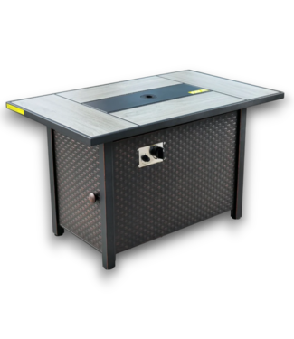 54483 42" Rectangle Propane Fire Pit Table Brown