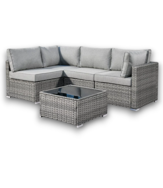 54485 5 Pc Gray Outdoor Modular Sectional Set With Coffee Table