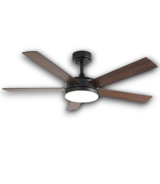 54510 Matte Black Smart Ceiling Fan With Light And Remote 5 Blade