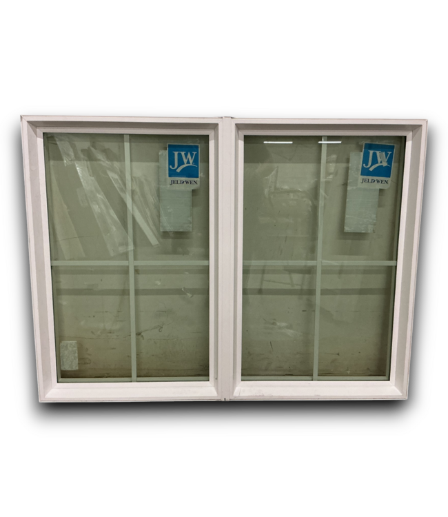 54514 2 Wide Vinyl Fixed Window With Grids 47.5"w X 35.5"h.