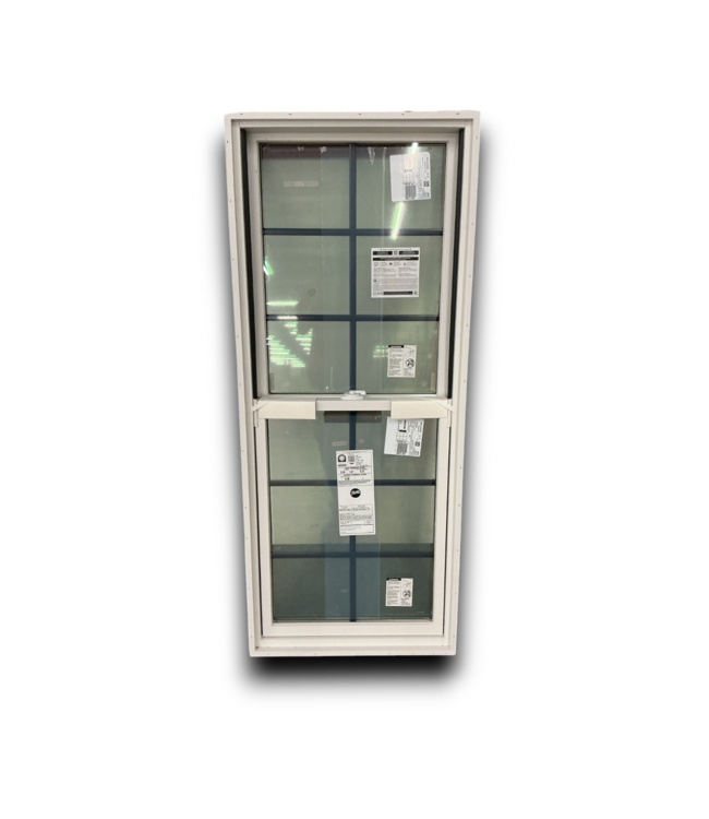 54519 24 X 57 H White Double Hung Grid Window