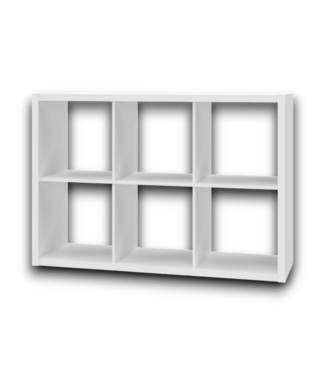 54530 White Wood Laminate 6 Cube Organizer