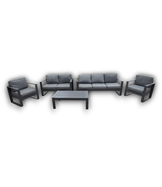 54531 Gray Aluminum Outdoor Patio Set Of 5-pcs