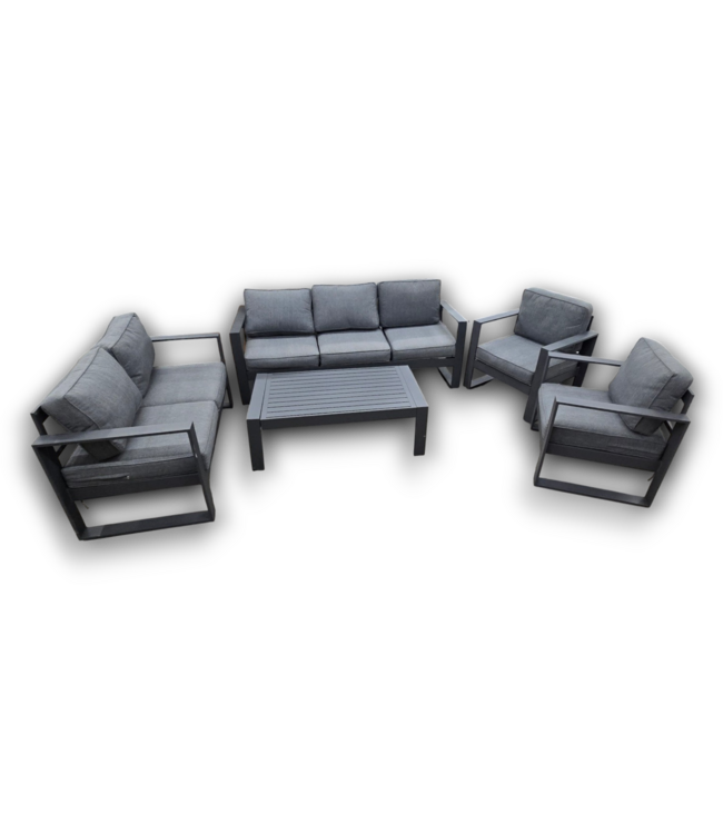 54531 Gray Aluminum Outdoor Patio Set Of 5-pcs