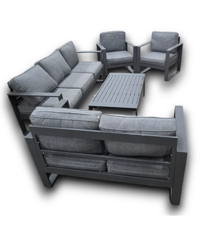 54531 Gray Aluminum Outdoor Patio Set Of 5-pcs