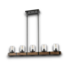 54557 Linear Wood 5-light Island Farmhouse Chandelier