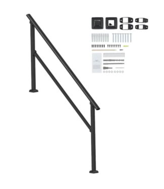 54558 6’ X 36” Black Metal Deck Handrail Kit