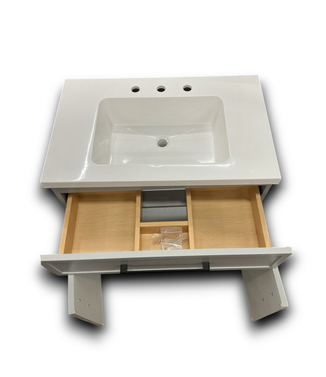 54540 Soft Grey Bathroom Vanity With Top 30.5"