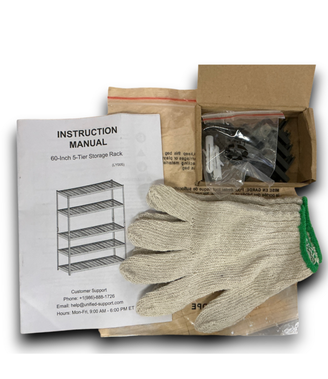 54544 Garage Shelving Metal Adjustable 5 Tier Storage Rack 60"w