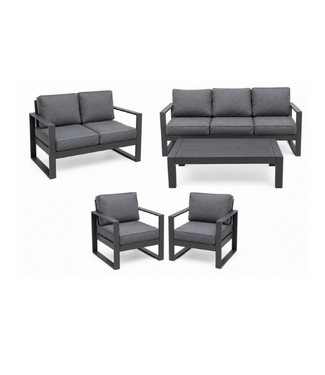 54531 Gray Aluminum Outdoor Patio Set Of 5-pcs